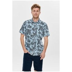Рубашка ONLY & SONS размер 46/S синий