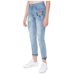 Джинсы Juicy Couture Embroidered cactus, размер 29, голубой