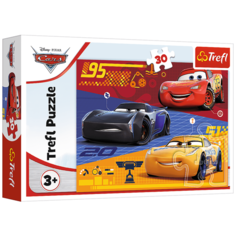 Пазл Trefl 30 деталей: Перед гонкой, Тачки