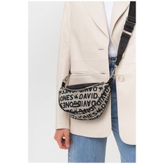 Сумка-седло с принтом бренда CM6201 Черный David Jones