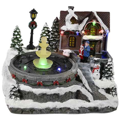 Новогодняя композиция с фонтаном и подсветкой , 16х25х18см, USB S913 Avrora