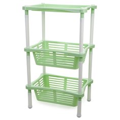 Этажерка BEROSSI Mommy love 1 полка, 2 корзины, материал: пластик, ШxГxВ: 40.1х27.8х68 см, чайное дерево