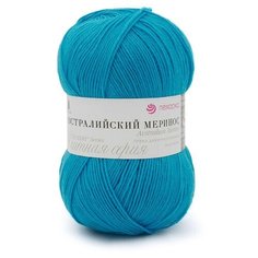 Пряжа Пехорка Австралийский меринос 583 бирюза 95% мериносовая шерсть, 5% акрил 100гр 400м 5 шт