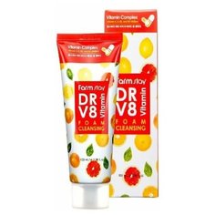 Farmstay dr v8 vitamin foam cleansing Пенка для умывания с витаминами и прополисом