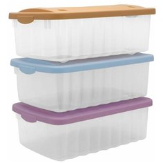 Набор ящиков для хранения 330x210x110 мм, полипропилен, цвет прозрачный, 3 шт Martika