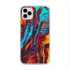 Силиконовый чехол "Желто- голубой флюид" на Apple iPhone 11 Pro / Айфон 11 Про Case Place