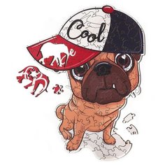 Деревянные пазлы Артвентура «Мопс BE COOL», 23х30 см