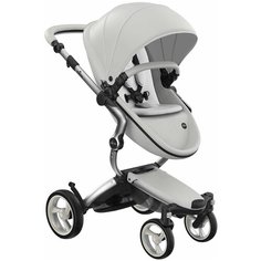 Коляска 2в1 Mima Xari Snow White на серебристом шасси с матрасиками Stone white