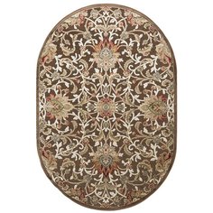 Бельгийский вискозный ковер с рельефом Venezia RV319-R122 овал (160*230 см) Ragolle
