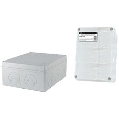 Распаячная коробка ОП 240х195х90мм, крышка, IP55, мон. плата, каб. ввод. d28-3 шт., d37-2 шт., TDM