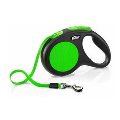 Flexi Поводок- рулетка New Neon tape M 5m 25kg Светоотражающая поверхность Зеленая