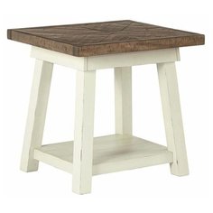 Столик журнальный Stownbranner T640-3 56х66х64 см Белый/коричневый МиК