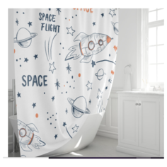 Штора для ванны Fixsen Space без колец 180x200 см полиэстер цвет белый