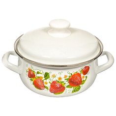 Кастрюля сталь, эмалированное покрытие, 2 л, с крышкой, Керченский металлургический завод, 61904-102/6 КМЗ