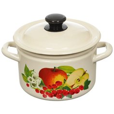 Кастрюля сталь, эмалированное покрытие, 3 л, с крышкой, Керченский металлургический завод, 41704-122/6 КМЗ