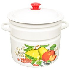 Кастрюля сталь, эмалированное покрытие, 10 л, с крышкой, Керченский металлургический завод, 41804-222/6 КМЗ