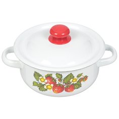 Кастрюля сталь, эмалированное покрытие, 1.5 л, с крышкой, Сибирские товары, С1607/С1607.3/3С/3П/П/*59/*79