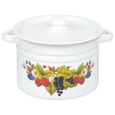 Кастрюля сталь, эмалированное покрытие, 8 л, с крышкой, Сибирские товары, С1620/.3/*67/.3*119/*78/39