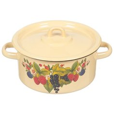 Кастрюля сталь, эмалированное покрытие, 2 л, с крышкой, Сибирские товары, С1610. П/С1610.3/С1610/*79/*67