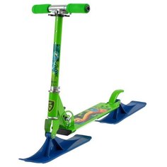 Самокат-снегокат Graffiti Динозаврики зеленый/синий