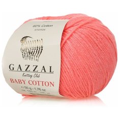 Пряжа Gazzal Baby Cotton (3460 - Светло-коралловый)