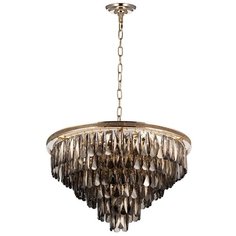 Хрустальная подвесная люстра Lumina Deco Chici LDP 6002-600 GD+GY