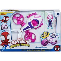 Игровой набор Hasbro Spidey and his Amazing Friends Паук Призрак и транспорт 2 в 1 F1946