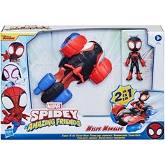 Игровой набор Hasbro Spidey and his Amazing Friends Майлз Моралес и транспорт 2 в 1 F1945