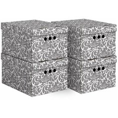 Короб картонный, малый, 25*33*18.5 см, набор 4 шт., CLASSIC GREY Valiant