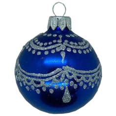 Елочный шар Волшебная страна Украшение 103524, синий, 6 см