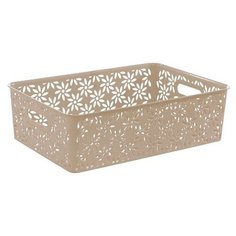 Корзинка "Ромашки" 7,5л. 350х245х105 мм с крышкой (латте) 512120 Violet