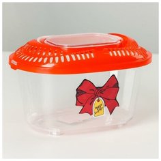 Переноска- контейнер "Чудо внутри" 19x12.8x11.3, красная Пушистое счастье