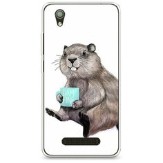 Силиконовый чехол "Бобер с кружкой" на ZTE ZTE Blade X3 / ЗТЕ Блейд Х3 Case Place