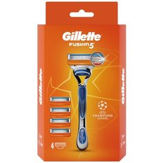 Бритвенный станок Gillette Fusion5 ,серебристый, сменные кассеты 4 шт.