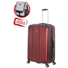 Чемодан WENGER Ridge, цвет бордовый , АБС- пластик, 49,5х30,5х75 см , 92л + сумка Wenger MR-6171121175. pod
