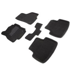 Ворсовые 3D коврики в салон Seintex для Volkswagen Passat B8 2015- н. в. (черные, 88367)