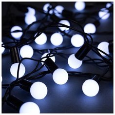 Гирлянда Luazon Lighting Нить насадками Шарики 1.5 см 1000 см (671565), 1000 см, 100 ламп, белый