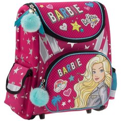 Ранец школьный Barbie BRFB- MT1-114, профилактический, с декоративными помпонами, для девочек. Seventeen