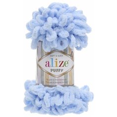 Пряжа Alize Puffy, 100 г, 9 м, 5 шт., 183 светло-голубой