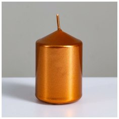 Свеча "Столбик", кофейно-золотая, 5,5×8см 3093218 Дарим красиво