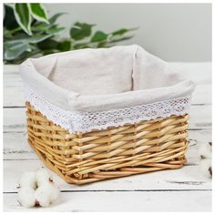 Корзина для хранения Доляна плетеная, "Мэгги", 18*18*11 см (4686393)