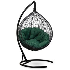 Подвесное кресло- кокон Laura Outdoor SEVILLA VERDE черное + каркас (зеленая подушка)