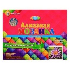 Алмазная мозаика Красивый цветок, 17х22 см, 18 цветов Рыжий кот