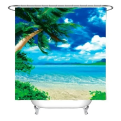 Штора для ванной комнаты с кольцами фотопечать ST CT1218-06667 180х180 Santrade