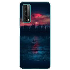 Силиконовый чехол "Лодка в закате" на Huawei P Smart 2021 / Хуавей П Смарт 2021 Case Place