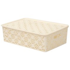 Корзина для хранения С крышкой "ромашки" 7,5 Л 35*24,5*10,5 СМ (слоновая кость) "виолет" Violet