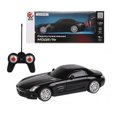 Машина р/у 1:24 Mercedes-Benz SLS AMG, черн. Пламенный мотор
