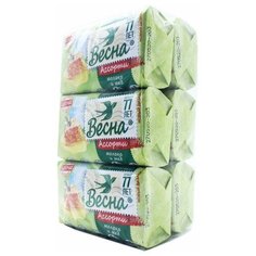 Мыло туалетное твердое "Ассорти" 90г, молоко и мед ( 6 шт) Весна