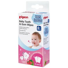 Салфетки для полости рта PIGEON Baby Tooth&Gum Wipes Клубника (от 6 мес), 20 шт.