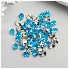 Арт Узор Декор для творчества пластик "Стразы алмаз. Голубые" набор 60 шт d=1 см